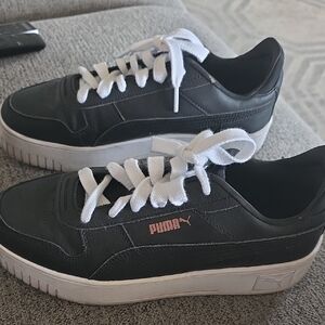 Puma Black Sneakers with White Laces